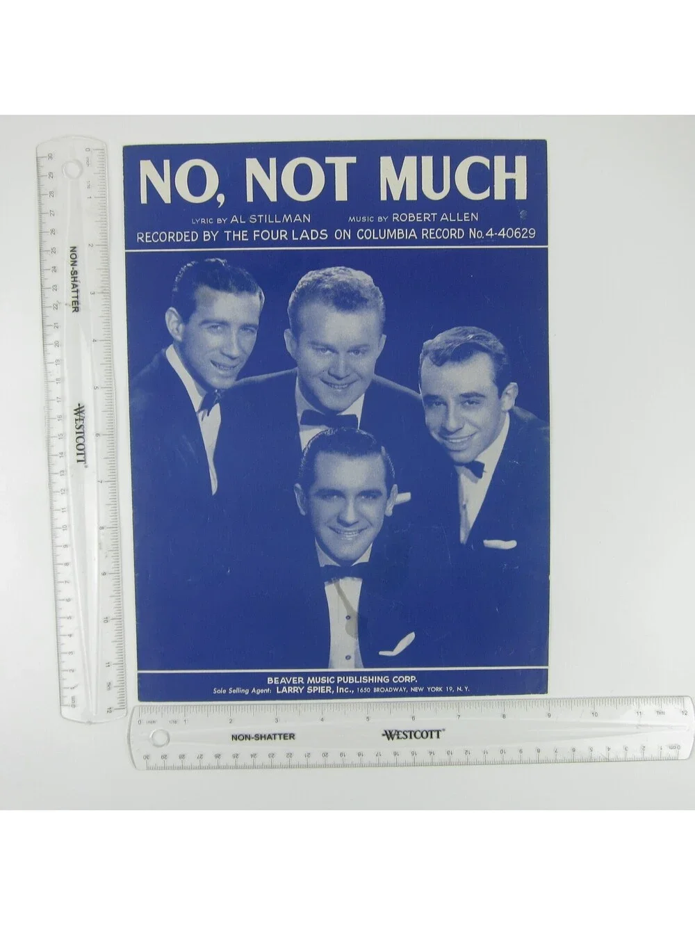 Sheet Music No, Not Much The Four Lads Al Stillman Robert Allen Vintage 1956
